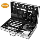 Xddias Grillbesteck BBQ Grill Zubehör 28 Set, Edelstahl Grillbesteck im Aluminium Koffer – Bild 1