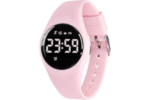 aswan watch Montre Digitale Enfant avec Chronomètre, Eclairage, Alarme, Date,Podomètres Marche Non Connecté-Montres Sport pour Fille Garcon avec Bracelet en Silicone
