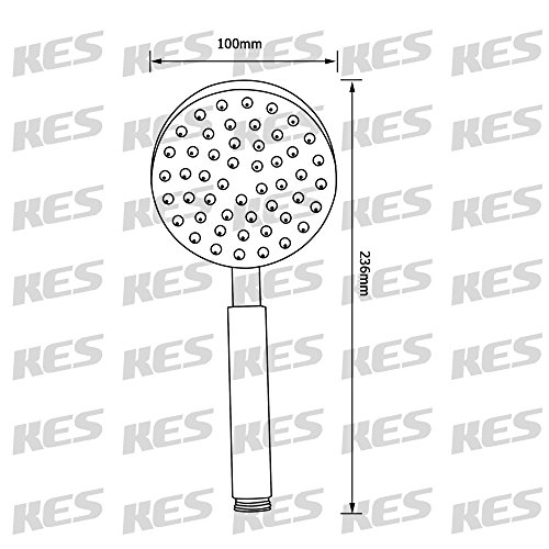KES SUS304 Edelstahl Bad Handbrause 1 Strahlarten, Gebürsteter Edelstahl, P152-P - 2
