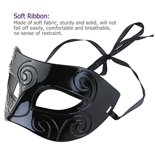 WINOMO Römische Maskerade Maske schwarze venezianische Maske Männer Frauen Kostüm Party Halloween - 3