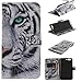 Produktbild TAITOU Google PixelXL Wallet Movie Stand Case, Awesome Art Paint Hand Strap Cover[Money Credit Card ID Slots] New Soft PU Leather Light Case for Google Pixel XL White Tiger