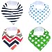 Baby Unisex Bandana Drool Bibs , ivencase Lines Wave Star Point Pattern Absorbent Cotton Cute Baby Gift Sets Feeder Bib for Boys & Girls (4-Pack Set)
