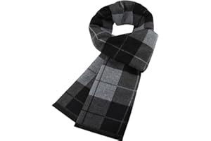 DURINM Bufanda Hombre Cálida Elegante Fular Escocesa Otoño e Invierno Suaves y para el Moda Negocios Bufanda a Cuadros para Hombres Estilo Clásico Largo Del Mantón Cuello Casual de Negocios Foulard 180x30cm