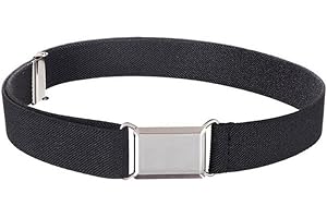 NestNook Kids Belt Adjustable Belts for Boys and Girls Elastic Stretch Belts with Silver Square Buckle
