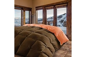 Energy Colors - Textil hogar - Estonia - Edredón Nórdico Colcha Bicolor Duvet Reversible 350/400 g Fibra Hueca Alta Densidad (Chocolate - Naranja, 180_x_260_cm (Cama 105 y 90))