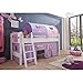 Produktbild Relita Halbhohes Spielbett Kim mit 4 tlg.Stoff-Set lila/rosa, Buche massiv weiß lackiert