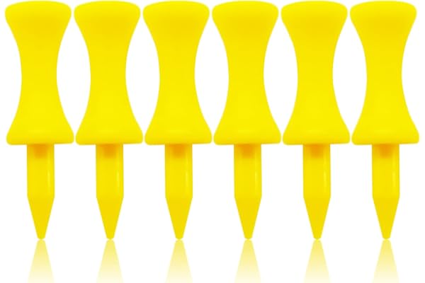 FINGER TEN Tees de Golf Plastique étape Down Outil Accessoire 60 Counts, 6 Taille Tee 2 3/4, 2 1/4, 2,1 3/4,1 1/2, 1 1/4 Pouce Durable Professionnel