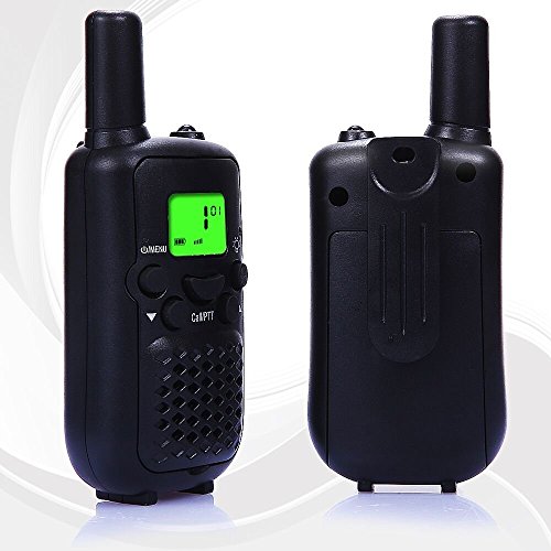 Walkie Talkies , 462-467 MHZ Walky Talky and Long Range Two-Way Radio with A Mini LED Torch for Children and Any Outdoor Activities ( 1 Pair Black )