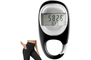 通用 Tyuodna 3D Digital Pedometer, Easy Pedometer for Walking with Carabiner Clip, Track Steps and Miles/Km Calories Burned & Activity Time 7 Days Memory for Men, Women & Kids