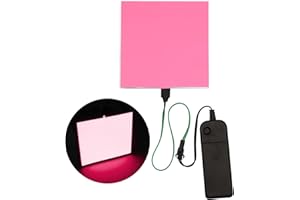 YnGia 10 * 10cm EL Panel Electroluminescent Light Sheet Decorations Light Lamp Sheet Sheet with Battery Inverter (Pink)