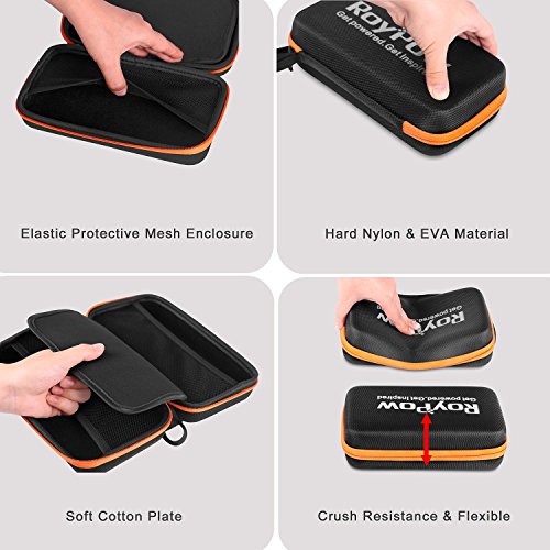 Roypow Mehrzweck haltbar Stoßfest wasserdicht universaler Koffer, Tragetasche für Starthilfe, Power Bank, Gps, Elektronik-Zubehör - 5