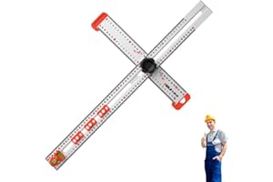 KWJNH Règle de positionnement de perçage, règle carrée en T de 60 cm, règle d'angle de haute précision, travail du bois 2 en 1, jauge de marquage de dessin à coupe croisée, outils de mesure