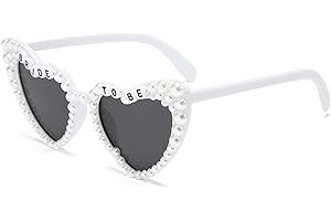 Tbay Bachelorette Party Bride Sunglasses, Heart Shaped Pearl Glasses for Women Kids Bridesmaid Bride to Be Party Gift Supplies Bachelorette Accessories