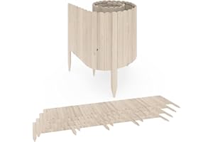 OK-Living Bordo del prato "Garten", Legno naturale, 203 x 40 cm 10 metri