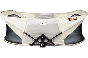 Deryan Łóżeczko dziecięce typu pop-up, dziecięce łóżeczko podróżne, od urodzenia do 1,5 roku, lekkie i kompaktowe, rozkładane w ciągu 2 sekund, łóżko podróżne dla niemowląt, w zestawie moskitiera i