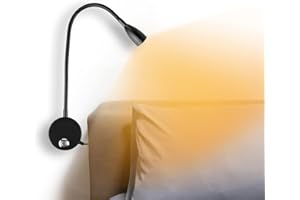 NIZIRIOO LED Lampe de Lecture Chevet Murale - Applique avec Port USB et Tactile Interrupteur, Dimmable Lampe à Col de Cygne Flexible Chambre, Enfants Intérieure Dimmable Liseuse avec Prise