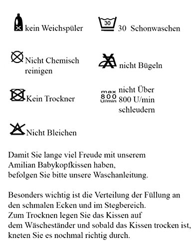 Amilian Babykissen gegen Plattkopf und Verformung Babykopfkissen Kopfkissen Baby 100% Schadstofffrei Schmetterling „Sterne Grau“ - 6