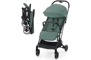 kk Kinderkraft INDY2 Passeggino leggero pieghevole da Viaggio, Compatto, Cappottina impermeabile filtro UPF 50+, Maneggevole, Posizione Nanna, Facile da trasportare, Verde