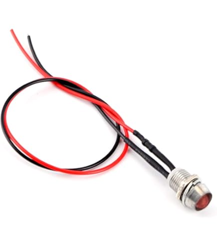 12V LED Pilot Warning Light - 8/10/12/14mm Dash Panel Indicator For Car Or Van