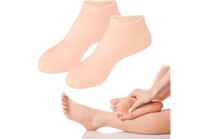 YCYATS Damen Silikonsocken für füße, Damen Fuß-Spa Pediküre Silikon Socken, Anti-Rutsch Weiche Moisturizing Silikonsocken für Füße (1 Paar hautfarben)