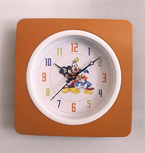 THINK3™ Kids Children Room Wall Clock Best Decor for Children Room Clock Size 23x23 CMS Orange Colour