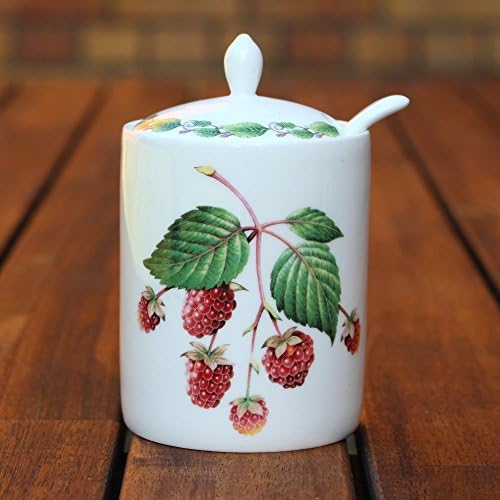Modern Jam Pot and Spoon - Raspberry