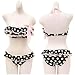 Etosell Sexy Womens 2 Pcs Top+Bottom Swimsuit Bikini Ruffle Polka Dot Swimwear Asian L