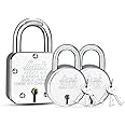 Link® (Atoot 65mm Lock Buy 1 Get 2 New Round 50mm Lock Free) | Double Locking | Steel Body | Hardened Shackle | 9 Brass Levers | (Pack of 3) Made in India