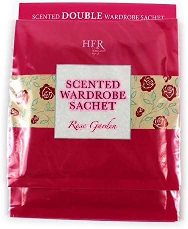 Twin Pack Scented Hanging Wardrobe Sachets Freshener Fragrance Cupboard Car (Rose Garden)