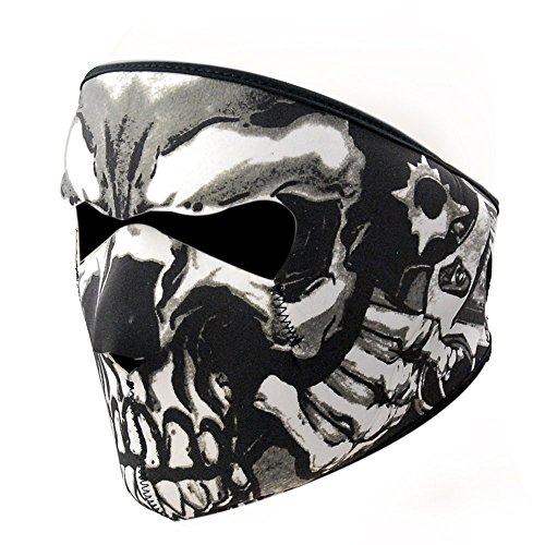 Preisvergleich Produktbild Graphic-Art-Schädel Assassine Schwarzer Neopren Einstellbare 2 in 1 Reversible Vollgesichtsmaske Schädel Vollgesichtsmaske Motorrad Snowboard Ski
