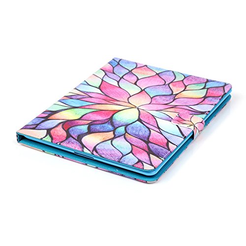 iPad 2 iPad 3 iPad 4 Hülle, Deenor Bunt Painting und Stilvoll Brieftasche Tasche PU Leder Flip Protective Stand Tasche Schutzhülle Hülle für Apple iPad 2 iPad 3 iPad 4 Generation.[Color Flowers] - 4