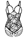 Produktbild DotVol Damen Spitze Negligee V-Ausschnitt Babydoll Lingerie Öffnen Brust Nachtwäsche Dessous Unterwäsche (EU 2XL/Tag 3XL, Schwarz)