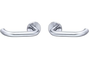 Vachette Poignée de Porte LC2 - Béquille sur Rosace Ronde à Retour Bec de Cane - pour Portes Épaisseur 30 à 48 mm - en Acier Inoxydable - Carré de 7 mm - Rosace Vendue Séparément - Garantie 2 Ans