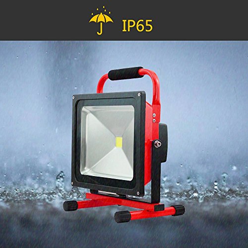 Hengda® 50W LED Warmweiß Scheinwerfer Akku Fluter IP65 Scheinwerfer 3000-3200K Wandstrahler Wasserdicht - 3
