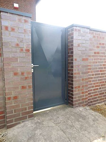 Pforte Tür Eingangstor Gartentor Hoftor Grau Beschichtet 105cm x180cm Sandbach - 4