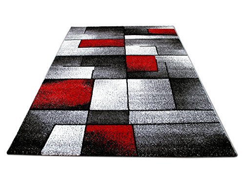 Designer Teppich Brilliant Rot Grau Fantasy in 5 Größen - 4