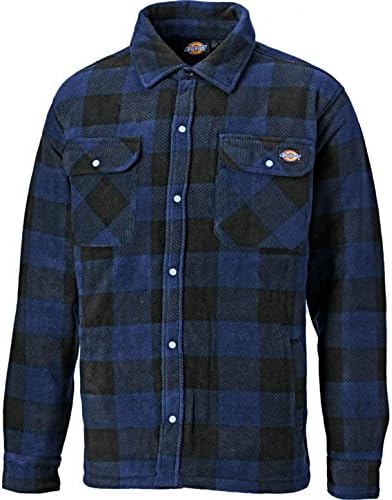 Dickies Portland Padded Shirt Fleece Workwear (SH5000) WARM PADDED LINED GREEN &amp; NAVY BLUE SIZES S, M,L,XL,XXL (M, Royal Blue)