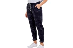 CRAZY FASHION Women's Italian Camouflage Army Printed High Waisted Magic Pants Casual Stretchy Joggers Lagenlook Style Ladies Trousers