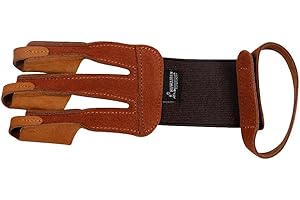 perfk Tiro ' di Protezione Guanto 3 Dita Tirare Guanti di Ripresa - Marrone