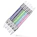 TENI® 5Pcs GEL Nail Art Carving Pen Brushes Silicone Head Acrylic Handle Salon Tool Set