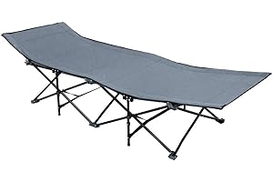 AMANKA Catre de Camping Plegable Cama para IR de Acampada Broncearse + Bolsa para Transporte | 10 piernas catre de Campamento portátil | Estructura de Acero 190x70cm | Gris
