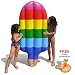 Produktbild Tomi Pool float – Aufblasbare Luftmatratze - Perfekt für Schwimmbäder, Flüße und Strand-Luftmatratze – Eisforme - Wasserspiel – Riesenmatratze: 178 cm lang x 66 cm breit – Inklusiv Getränkehalter