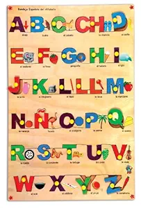 Skillofun Wooden Spanish Alphabet Picture Tray, Multi Color