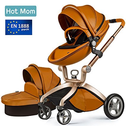 Hot Mom Kombikinderwagen 2016 Fashion mit Wickeltasche und Fußsack, Braun