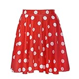 Frauen Hübsch Flecken Grundlegende Vielseitige Dehnbar Flackerten Röcke Rot