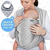 ❤ MATERIAL ALTA CALIDAD, SUAVE: El portabebés de Makimaja está fabricado con la mejor mezcla de algodón. El material es súper suave, transpirable y cómodo, sin perder la flexibilidad necesaria