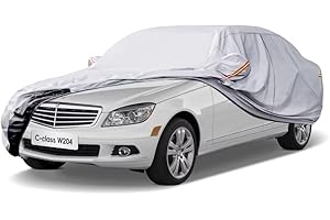 GUNHYI Heavy Duty Sedan Car Cover Custom Fit for Mercedes-Benz C-class W204 2007-2015, Waterproof Breathable All Weather Outdoor Full Cover Rain Sun Protection, With Cotton Lined and zipper YG