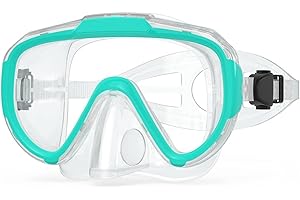 SATHYCHANPY Masque de Plongée Enfant,Lunettes de Plongée Enfants Masque de Snorkeling Masque de Natation Enfants Snorkeling 180°View en HD Verre Trempé pour 4-12 Ans Garçons Filles