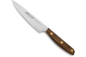 Arcos Serie Nordika - Cuchillo Cocinero - Acero Inoxidable NITRUM - Hoja de 140 mm - Mango de Madera Ovengkol 100% natural FSC - Embalaje 100% reciclado