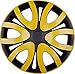 Produktbild PREMIUM Radkappen Radzierblenden Radblenden 'Modell:Mika' 4er Set, Farbe:Gelb-Schwarz, Felgendurchmesser:15 Zoll